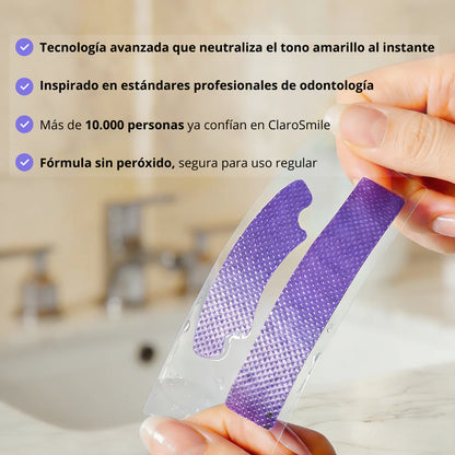Tiras violetas Blanqueadoras, Sonrisa blanca en minutos.